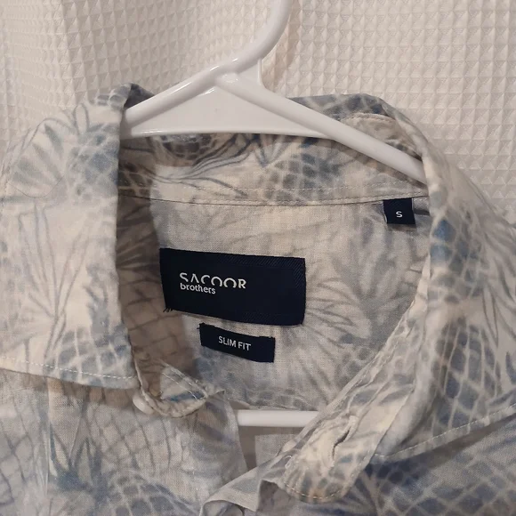 NWT Sacoor Brothers Blue Slim Fit Shirt - Picture 3 of 8